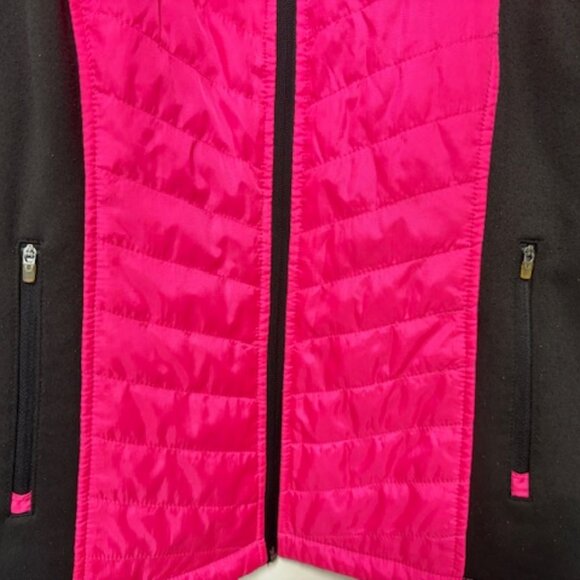 EXERTEK WOMAN HOT PINK/BLACK ZIPPER 1/2 QUILTED/KNIT JACKET. SZ. 2X - Picture 3 of 5